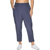image:imageRBX Womens Plus Size Ankle Pant with Pockets Lightweight Quick Drying Woven Weekend PantsRibbed Side Smoke Blue
