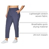 image:imageRBX Womens Plus Size Ankle Pant with Pockets Lightweight Quick Drying Woven Weekend PantsRibbed Side Smoke Blue