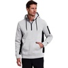image:imageRBX Active Mens Fleece Workout Athletic Pullover HoodieColorblock Light GreyBlack