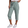 image:imageRBX Active Womens Cargo Capri Pant with Pockets Fashion Lightweight Woven with DrawstringSea Mist