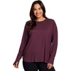image:imageRBX Active Womens Plus Size Workout Top with Thumbholes Buttery Soft Lightweight Long Sleeve Tunic Yoga Top for WomenBurgundy Wine Heather