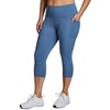 image:imageRBX Activewear Plus Size Legging for Women in Capri Length High Waist Squat Proof Running Yoga Pants with PocketsMoonlight Blue