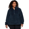 image:imageRBX Womens Plus Size Faux Fur Sherpa Sweatshirt Mock 14 Zip Sweater For Women