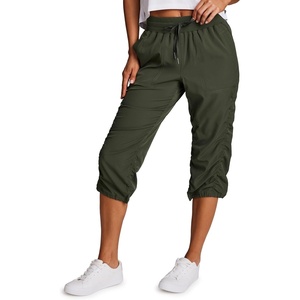 image:imageRBX Active Capri Pants for Women Joggers Stretch Lightweight Womens Casual Pant Capri with DrawstringIvy Green