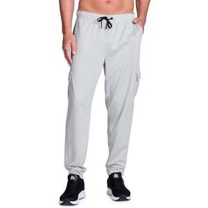 image:imageRBX Active Mens Athletic Performance Quick Dry Breathable Tapered Jogger Sweatpant with PocketsCargo Sidewalk Grey