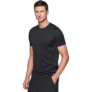 image:imageRBX Active Mens Athletic Performance Workout Gym Running Short Sleeve Crewneck TShirtShadow Stripe Black