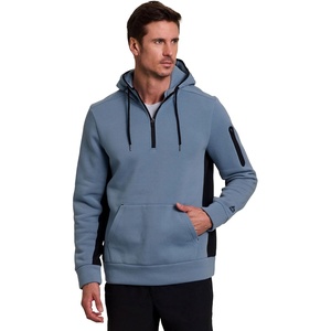 image:imageRBX Active Mens Fleece Workout Athletic Pullover HoodieColorblock Blue Slate