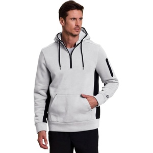image:imageRBX Active Mens Fleece Workout Athletic Pullover HoodieColorblock Light GreyBlack