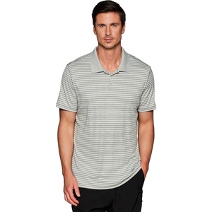 image:imageRBX Active Mens Golf Shirt Short Sleeve Quick Drying Performance Polo ShirtStriped Light Grey