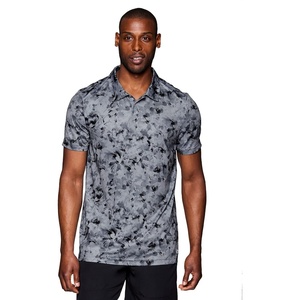 image:imageRBX Active Mens Golf Shirt Short Sleeve Quick Drying Performance Polo ShirtTonal Floral Grey
