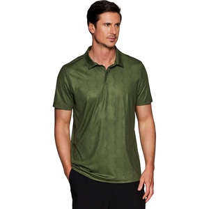 image:imageRBX Active Mens Golf Shirt Short Sleeve Quick Drying Performance Polo ShirtTonal Geo Olive