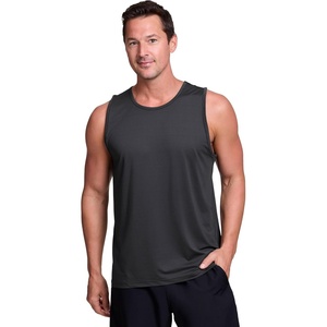 image:imageRBX Active Mens Lightweight Quick Dry Performance Sleeveless Muscle TeeJacquard Dot Charcoal
