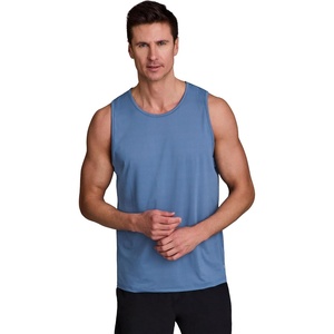 image:imageRBX Active Mens Lightweight Quick Dry Performance Sleeveless Muscle TeeJacquard Dot Elemental Blue