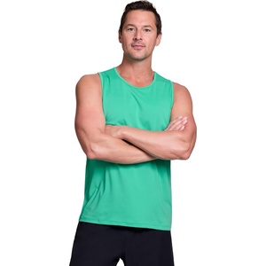 image:imageRBX Active Mens Lightweight Quick Dry Performance Sleeveless Muscle TeeJacquard Dot Pool Green