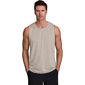image:imageRBX Active Mens Lightweight Quick Dry Performance Sleeveless Muscle TeeJacquard Dot Stone