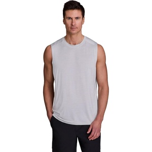 image:imageRBX Active Mens Lightweight Quick Dry Performance Sleeveless Muscle TeeStriated Light Grey Sidewalk