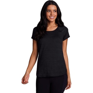 image:imageRBX Active Womens Athletic Quick Dry Space Dye Short Sleeve Yoga TShirtS21 Peached Black