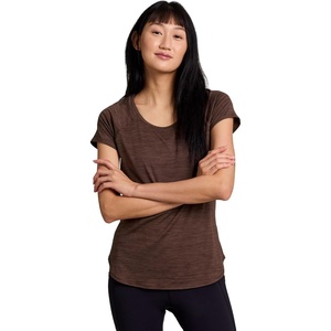 image:imageRBX Active Womens Athletic Quick Dry Space Dye Short Sleeve Yoga TShirtSpace Dye Chocolate