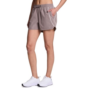 image:imageRBX Active Womens Athletic Relaxed Fit Quick Dry Stretch Woven Running Short with Inner Attached Brief and PocketsClayWhite Piping