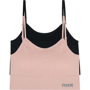 image:imageRBX Active Womens Bralette Multipack Everyday Low Impact Yoga Lounge Bra 2PackRibbed Pale PinkBlack
