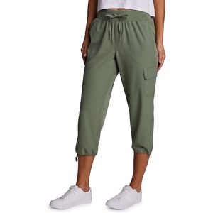 image:imageRBX Active Womens Cargo Capri Pant with Pockets Fashion Lightweight Woven with DrawstringBasil