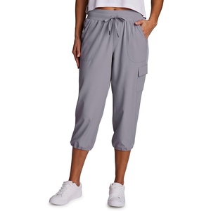 image:imageRBX Active Womens Cargo Capri Pant with Pockets Fashion Lightweight Woven with DrawstringDolphin Grey