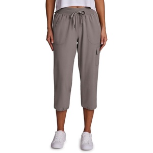 image:imageRBX Active Womens Cargo Capri Pant with Pockets Fashion Lightweight Woven with DrawstringDriftwood