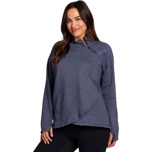 image:imageRBX Active Womens Plus Size Mock Neck Long Sleeve Fleece Pullover SweatshirtCrown Blue