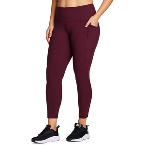 image:imageRBX Active Womens Plus Size Stretch AnkleFull Length Workout Running Gym Yoga LeggingsPeached Burgundy Wine