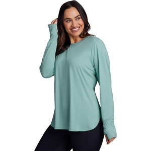 image:imageRBX Active Womens Plus Size Workout Top with Thumbholes Buttery Soft Lightweight Long Sleeve Tunic Yoga Top for WomenWasabi Heather