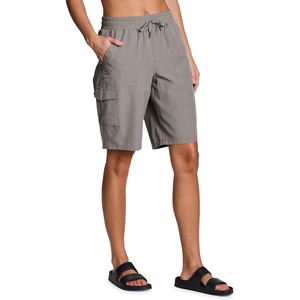 image:imageRBX Active Womens Relaxed Fit Breathable Ventilated Stretch Woven Athletic Walking Short with PocketsDriftwood 11inch
