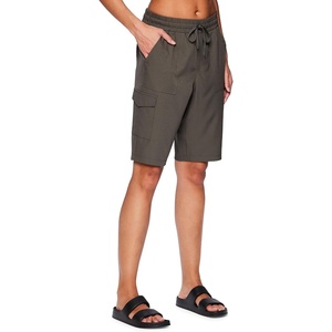 image:imageRBX Active Womens Relaxed Fit Breathable Ventilated Stretch Woven Athletic Walking Short with PocketsOlive 11inch