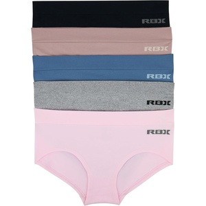 image:imageRBX Active Womens Underwear 5Pack Seamless Hipster Panties Bikini BriefsLight PinkGreyBluePinkBlack