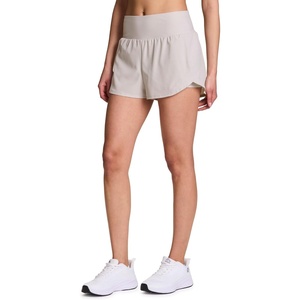 image:imageRBX Active Womens Workout Running Shorts with Attached Bike ShortGreige Mesh Yoke