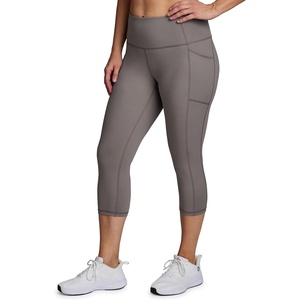 image:imageRBX Activewear Plus Size Legging for Women in Capri Length High Waist Squat Proof Running Yoga Pants with PocketsDriftwood