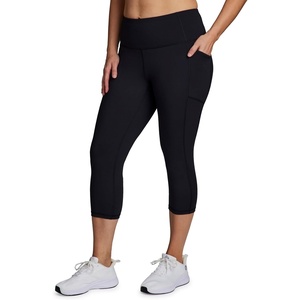 image:imageRBX Activewear Plus Size Legging for Women in Capri Length High Waist Squat Proof Running Yoga Pants with PocketsSolid Black