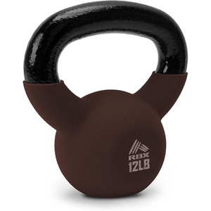 image:imageRBX Neoprene Kettlebell Wide Handle Iron Core Flat Bottom Great for All Fitness LevelsBrown
