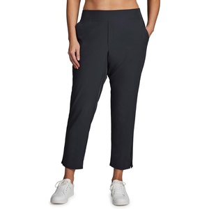 image:imageRBX Womens Plus Size Ankle Pant with Pockets Lightweight Quick Drying Woven Weekend PantsRibbed Side Charcoal