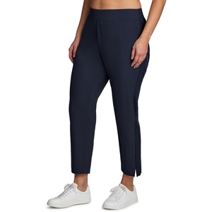 image:imageRBX Womens Plus Size Ankle Pant with Pockets Lightweight Quick Drying Woven Weekend PantsRibbed Side Navy