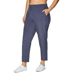 image:imageRBX Womens Plus Size Ankle Pant with Pockets Lightweight Quick Drying Woven Weekend PantsRibbed Side Smoke Blue