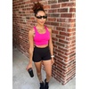 image:imageRBX Active Womens Athletic Fashion Racerback Seamless Low Impact Workout Sports BraBack Mesh Hot Pink