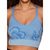 image:imageRBX Active Womens Athletic Fashion Racerback Seamless Low Impact Workout Sports BraJacquard Floral Light Blue