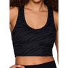 image:imageRBX Active Womens Athletic Fashion Racerback Seamless Low Impact Workout Sports BraTonal Zebra Black