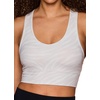 image:imageRBX Active Womens Athletic Fashion Racerback Seamless Low Impact Workout Sports BraTonal Zebra Light Sand