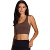 image:imageRBX Active Womens Bra Top Athletic Yoga Crop Tank Top with Built in Shelf BraChocolate Racerback