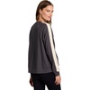 image:imageRBX Active Womens Fashion RegularCropped Length Lightweight French Terry Pullover SweatshirtDark GreyCrochet