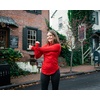 image:imageRBX Active Womens Lightweight Mock Neck Fleece Lined Zip Up Pullover Athletic Running Shirt