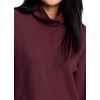 image:imageRBX Active Womens Ultra Soft Quilted Cowl Neck Pullover Sweater Lightweight Mock Neck Tunic Sweatshirt with ThumbholesDark Burgundy