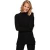 image:imageRBX Active Womens Ultra Soft Quilted Cowl Neck Pullover Sweater Lightweight Mock Neck Tunic Sweatshirt with ThumbholesF19 Black