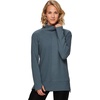 image:imageRBX Active Womens Ultra Soft Quilted Cowl Neck Pullover Sweater Lightweight Mock Neck Tunic Sweatshirt with ThumbholesF19 Green